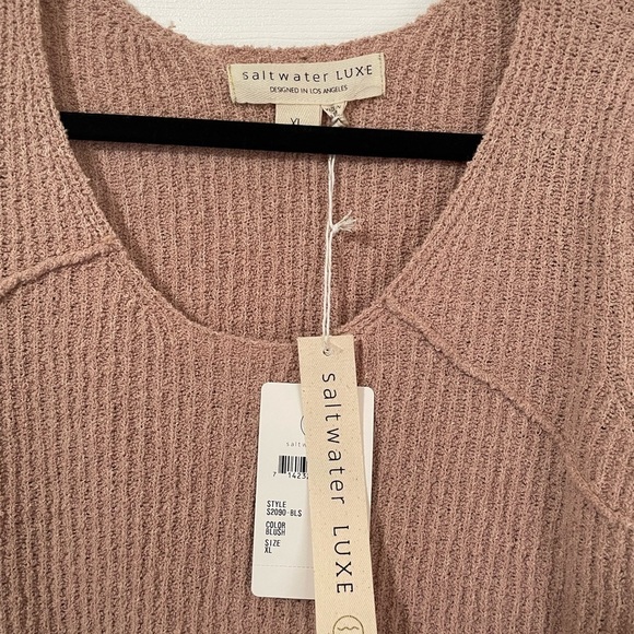 Saltwater Luxe Blush Fitted Sweater size XL - Picture 9 of 10